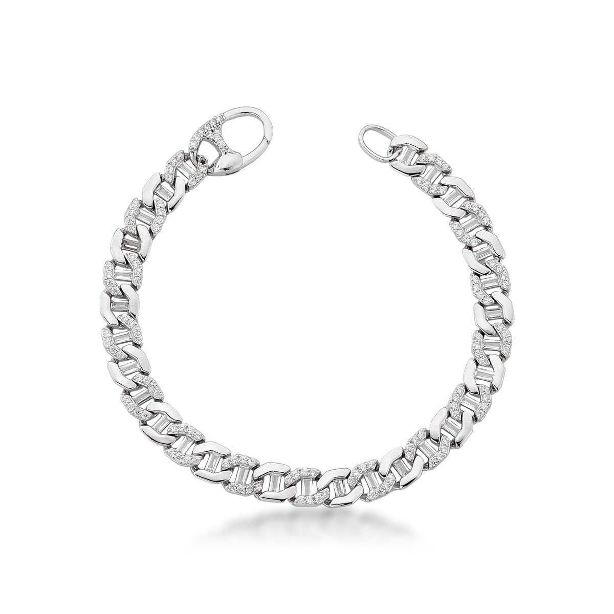 Pulseira Festa Elos Cravejados Prata 925