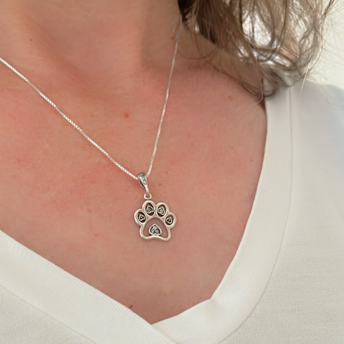 Colar Pet Com Pata e Osso Prata 925 Prata 4