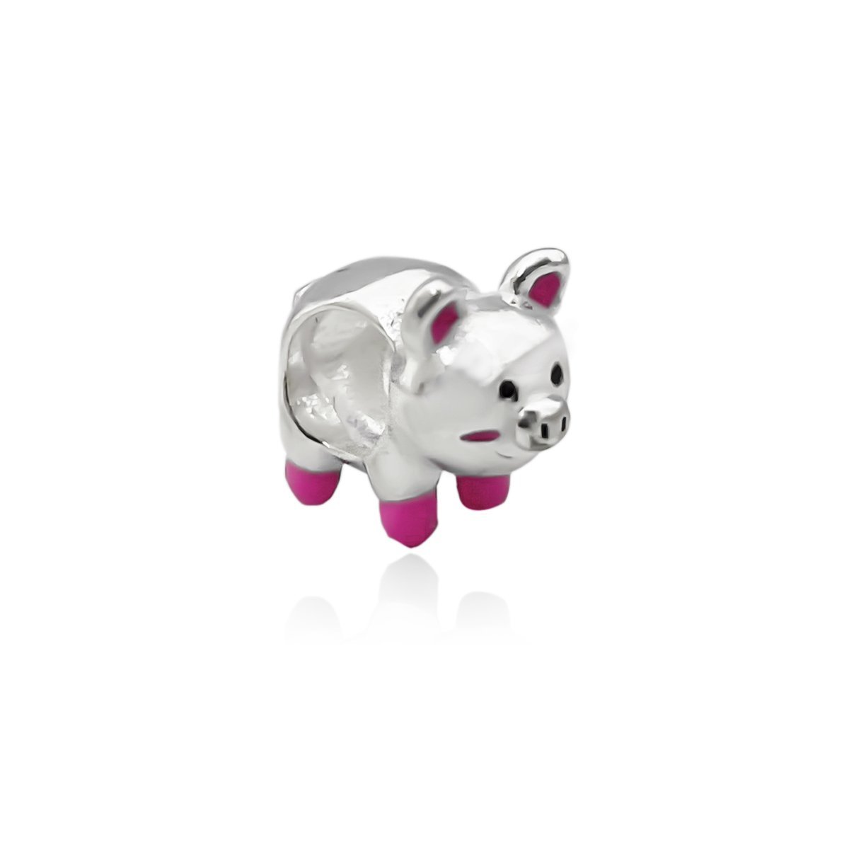 Berloque Porquinho Esmaltado Prata 925 Prata 2