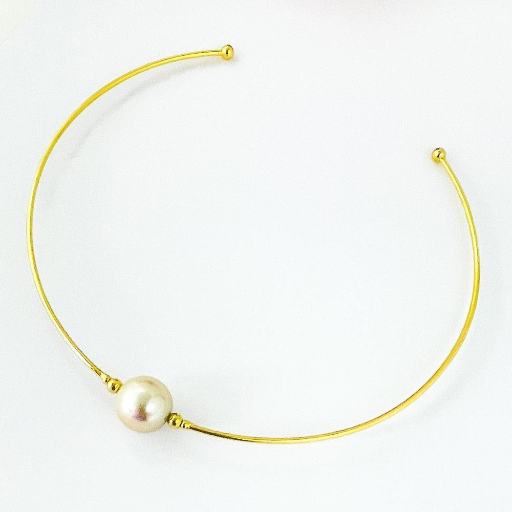 Colar Aro com Perola no centro Banhada a Ouro 18k Dourado 2