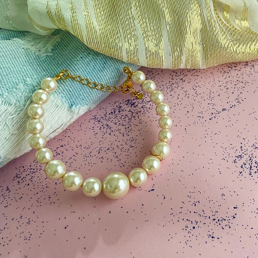 Bracelete Perolas Banhado a Ouro 18k Rosa 3