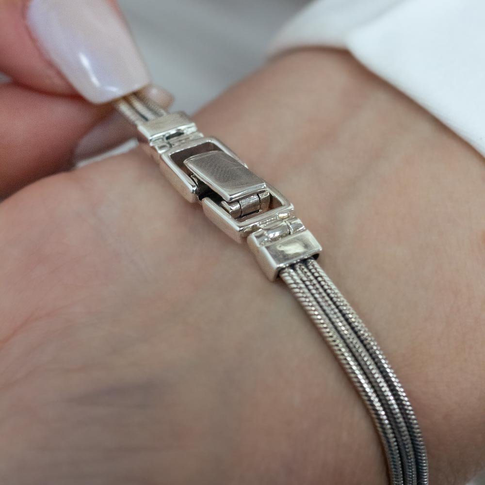 Pulseira Borboleta e Quartzo Rosa Oval Prata 925 Prata/Rosa 4