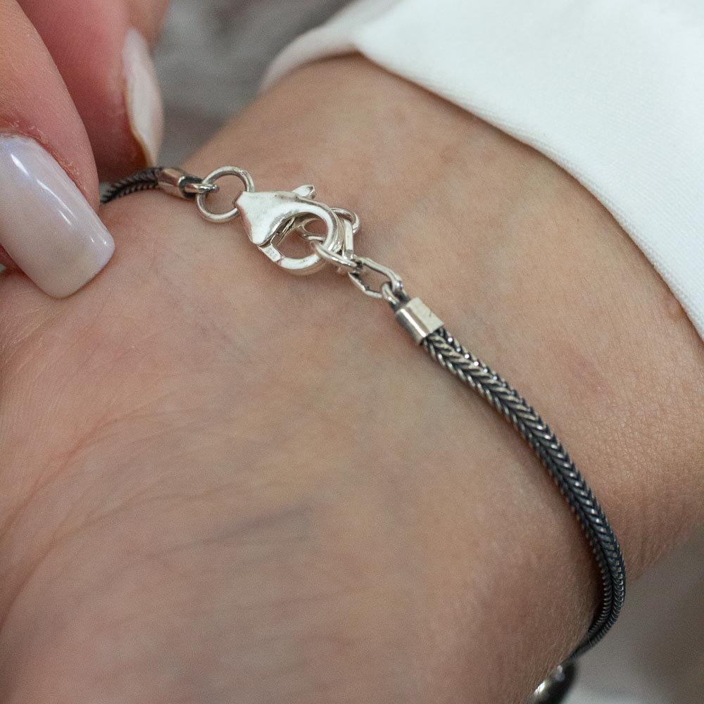 Pulseira Pedras Labradoritas Ovais Prata 925 Prata/Verde 5