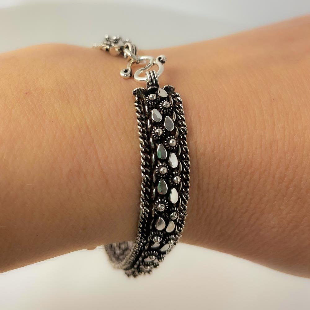 Pulseira Pikun 10mm Prata de Bali 925 Prata 3