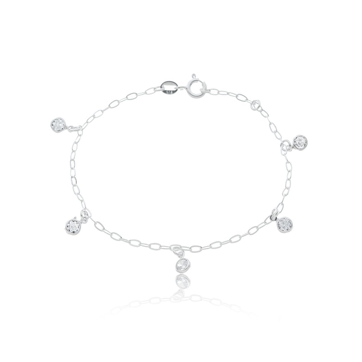 Pulseira Pontos de Luz Zirconias Prata 925
