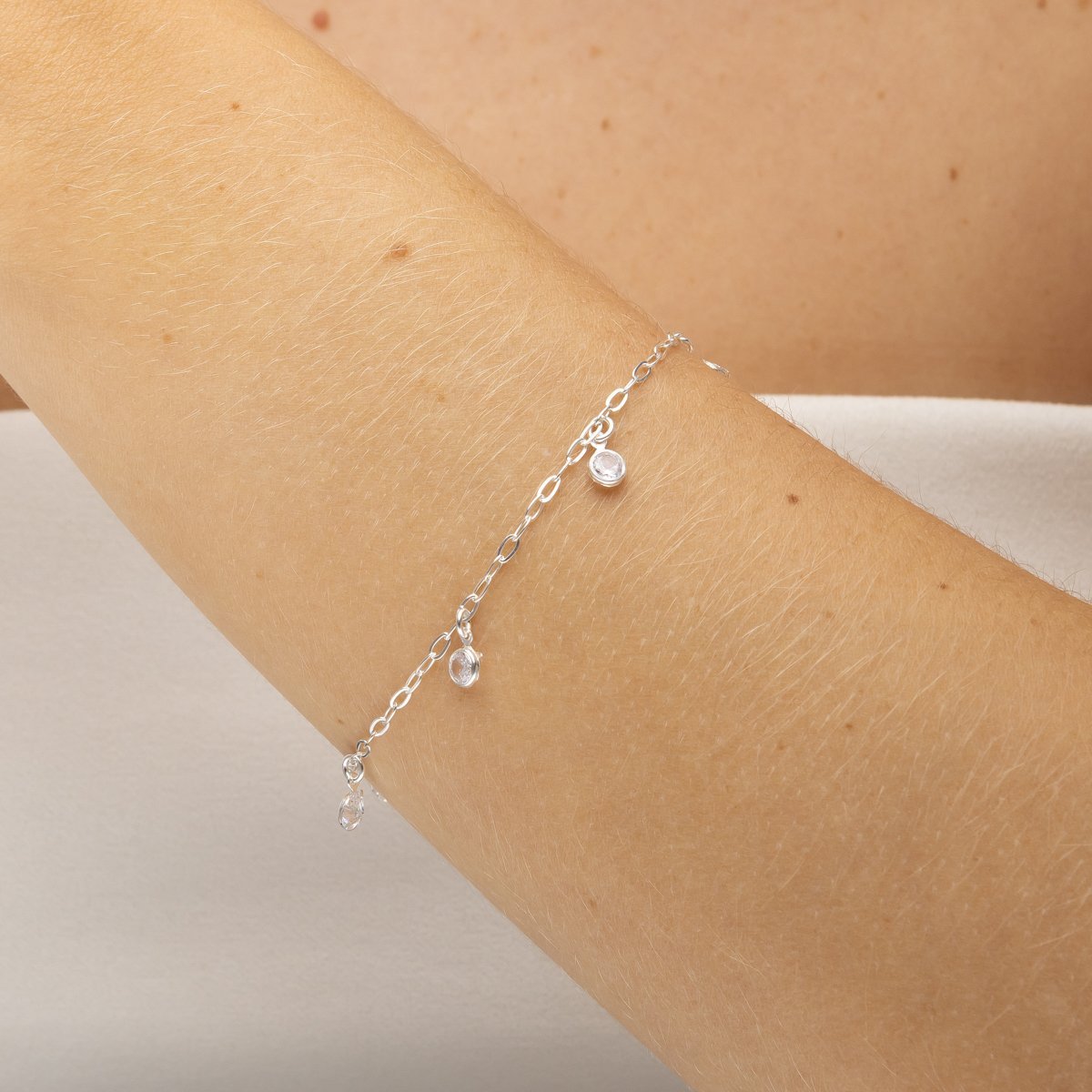 Pulseira Pontos de Luz Zirconias Prata 925 Prata 2