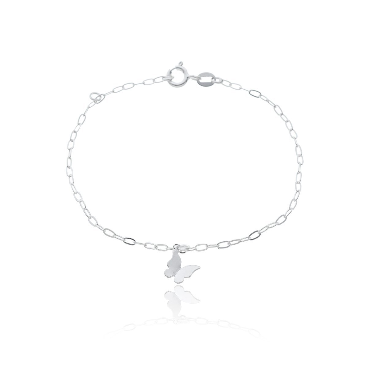 Pulseira Elos com Borboletinha delicada Prata 925