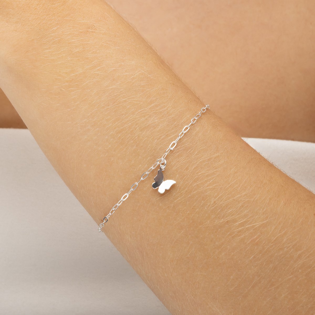 Pulseira Elos com Borboletinha delicada Prata 925 Prata 2