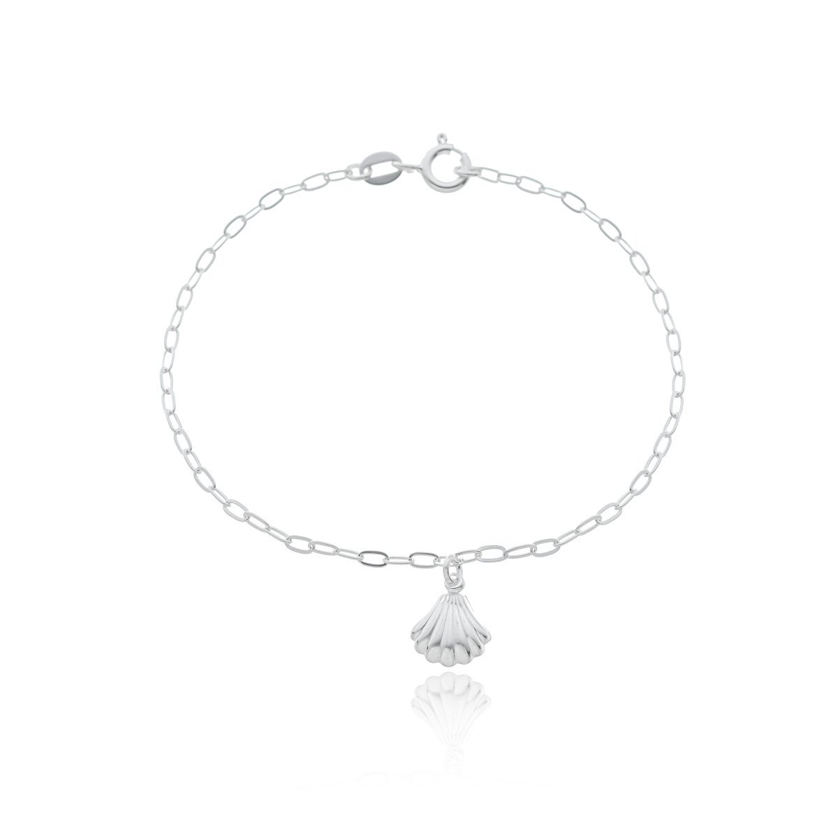 Pulseira Elos com Concha central delicada Prata 925