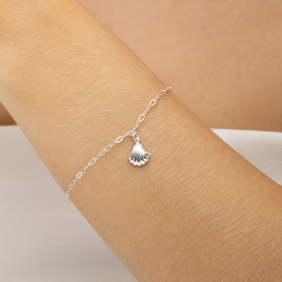 Pulseira Elos com Concha central delicada Prata 925 Prata 2