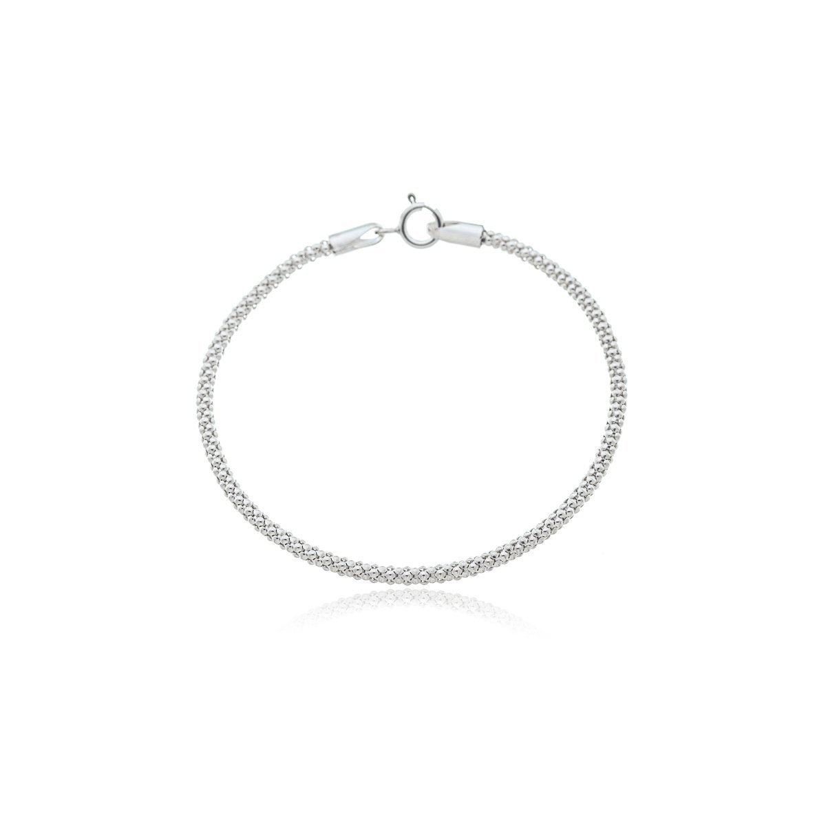 Pulseira Pipoca Branca 2,8mm Prata 925