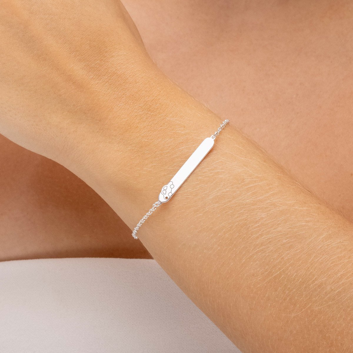 Pulseira Chapinha Infantil Carrinho Prata 925 Prata 2