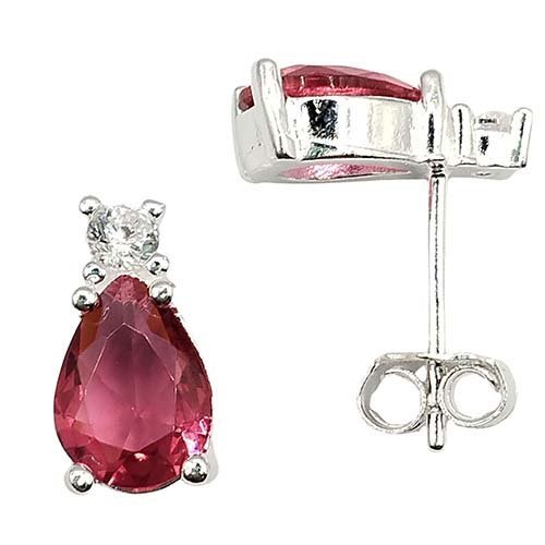 Brinco Gota Zircônio Colorida Delicada Prata 925