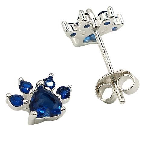 Brinco Pata Pet Colorida Prata 925