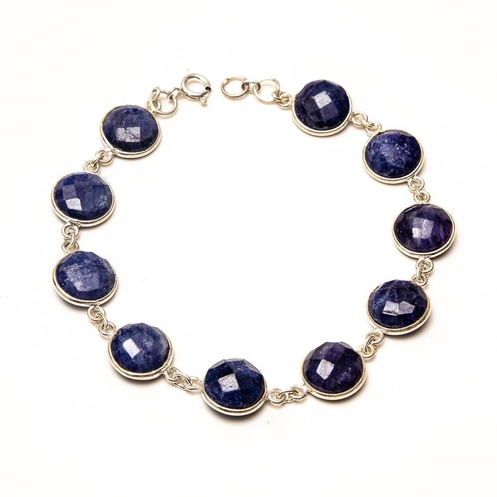 Pulseira Safira Indiana Redondas Prata 925