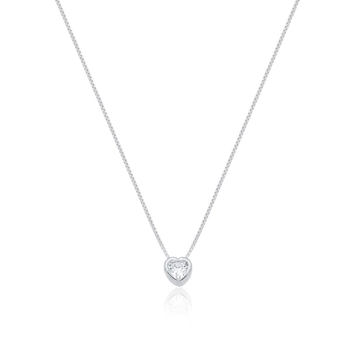 Colar Ponto de Luz Coração Prata 925