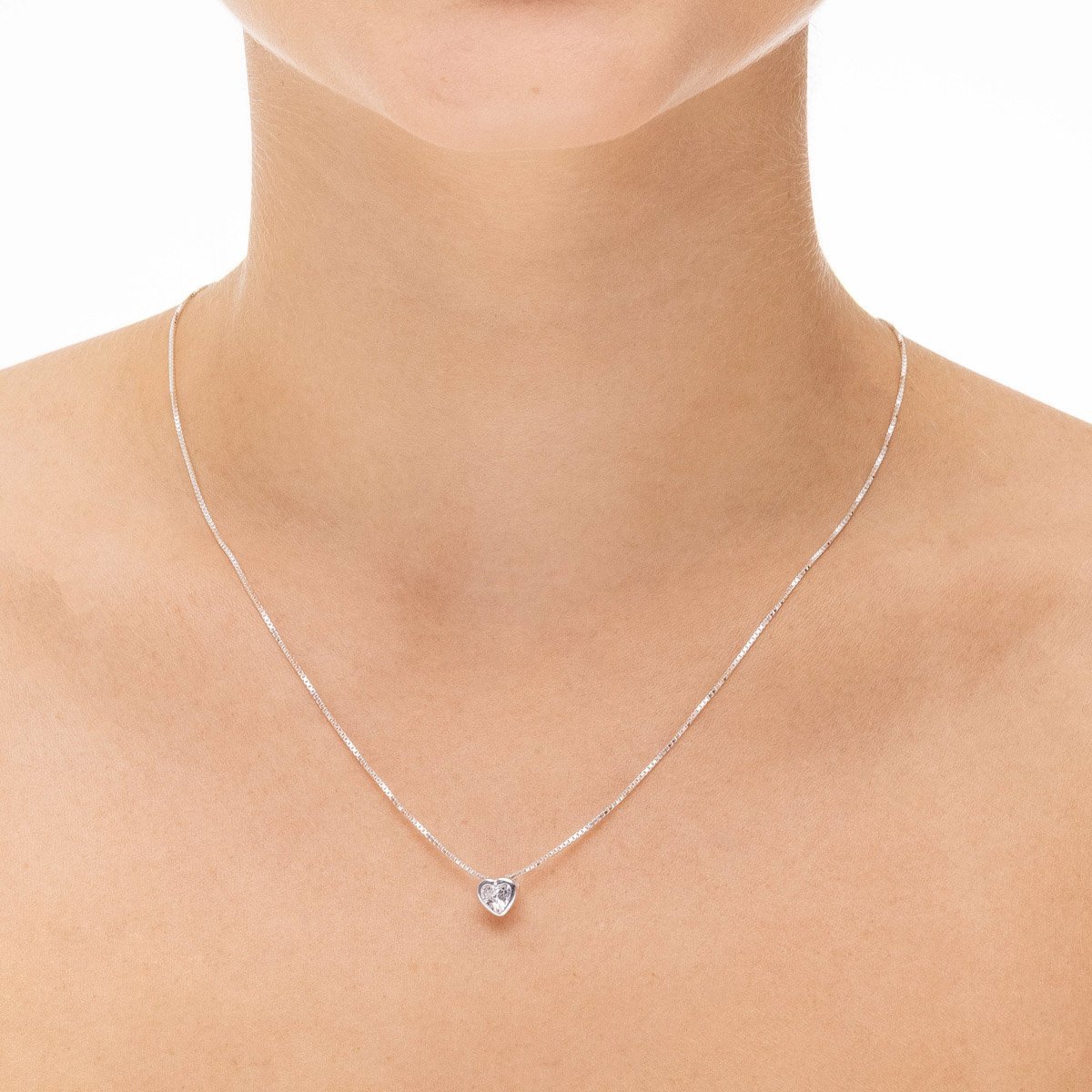 Colar Ponto de Luz Coração Prata 925 Prata 2