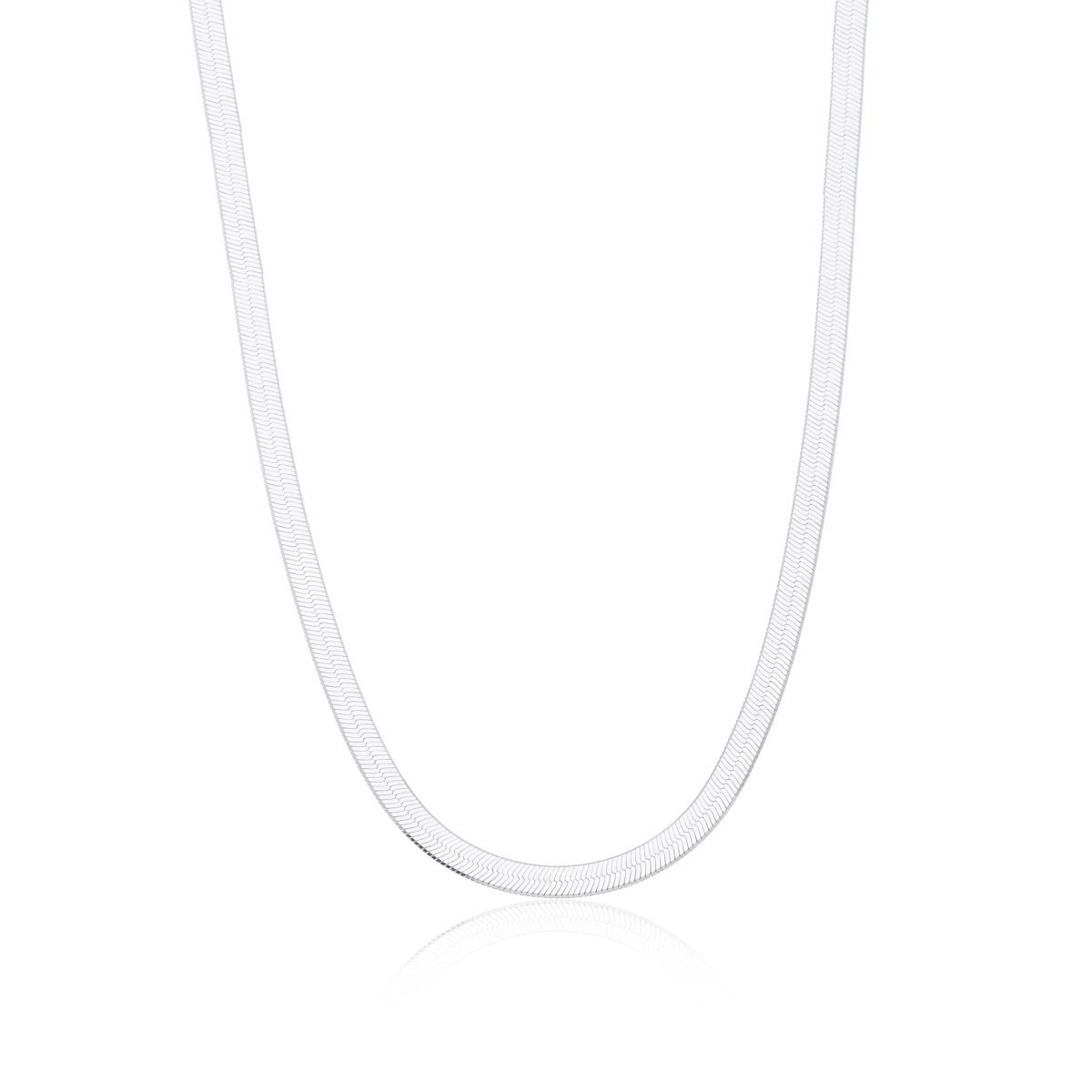 Colar Fita Lamina 4,3mm Prata 925