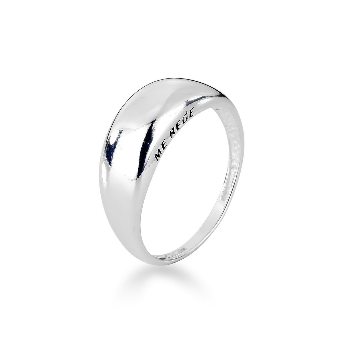 Anel Liso Escrito Me Rege e Me Guarde em Prata 925