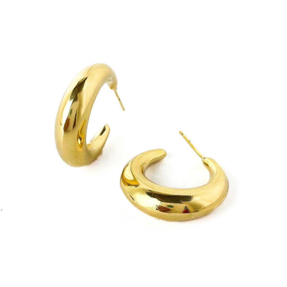 Brinco Argola Larga Oca Banhado a Ouro 18k