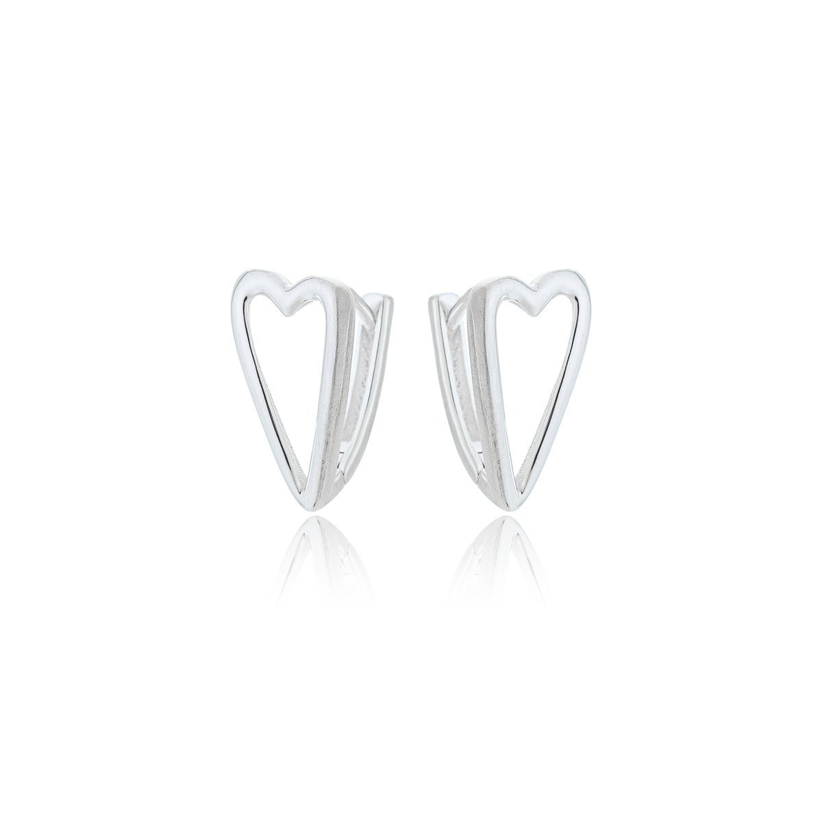 Brinco Argola Coração Lisa Delicada Prata 925