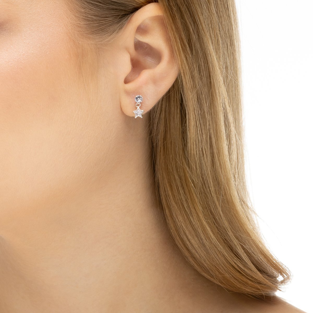 Brinco Infantil Estrela Tarraxa Baby Prata 925 Prata 2