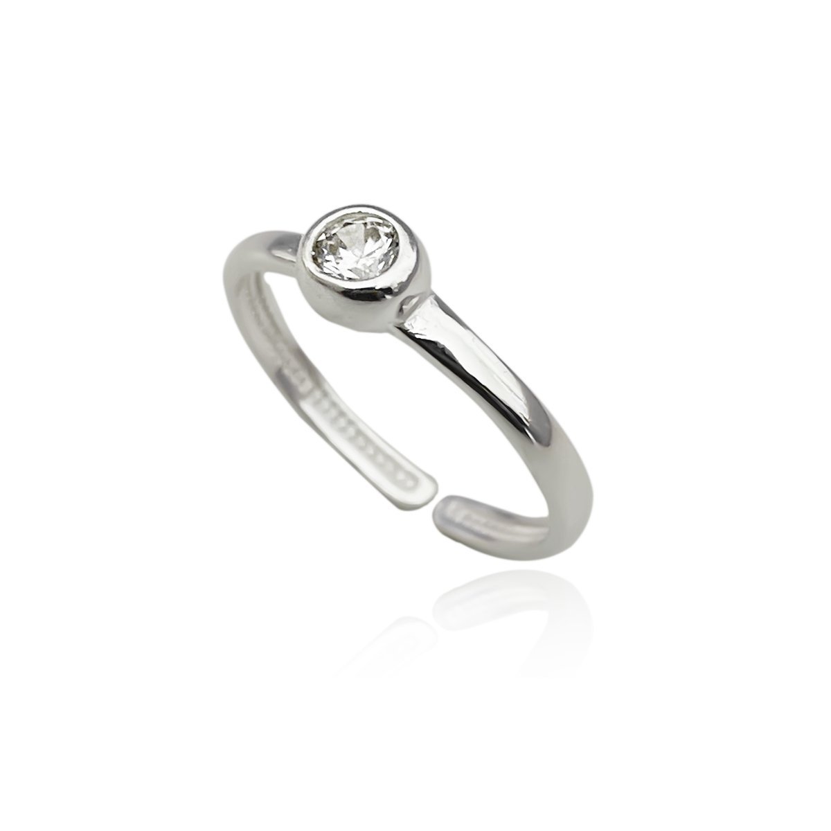 Anel Falange ou Infantil Solitário delicados Ajustável Prata 925