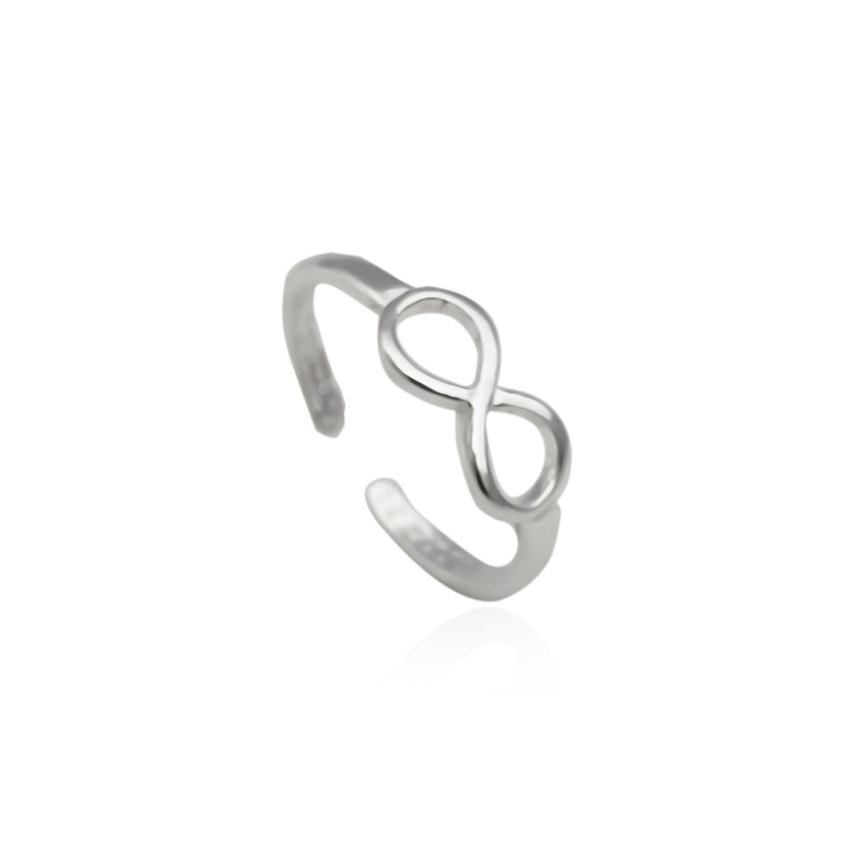 Anel Falange ou Infantil Infinito Ajustável Prata 925