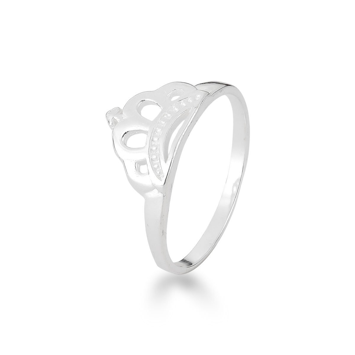 Anel Coroa Delicado Prata 925