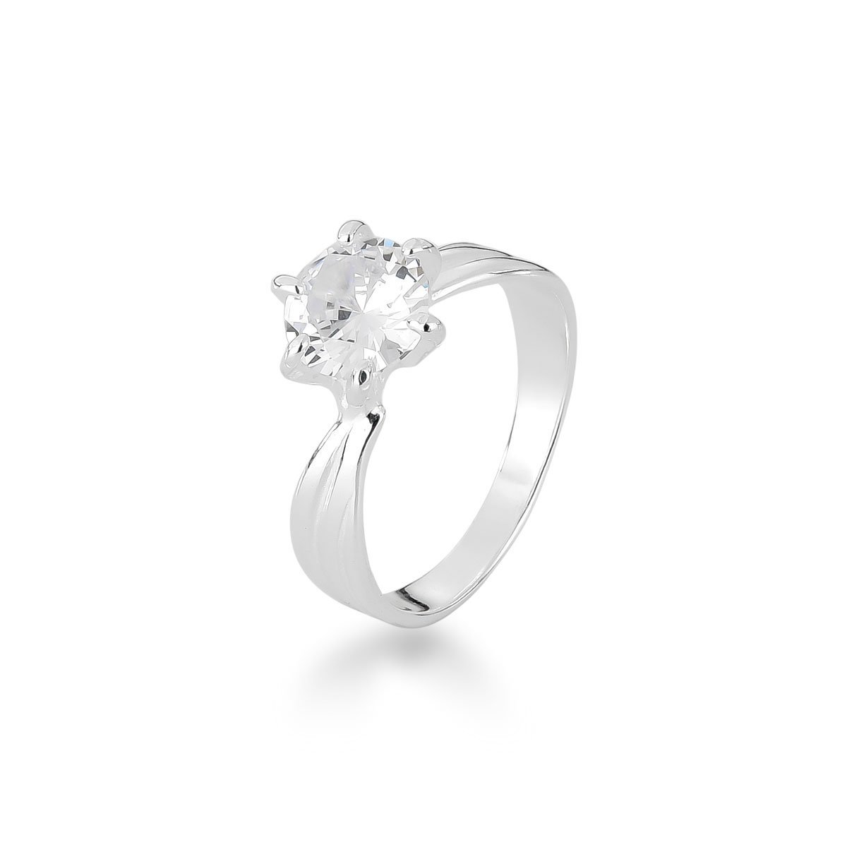 Anel Solitário 7mm Prata 925