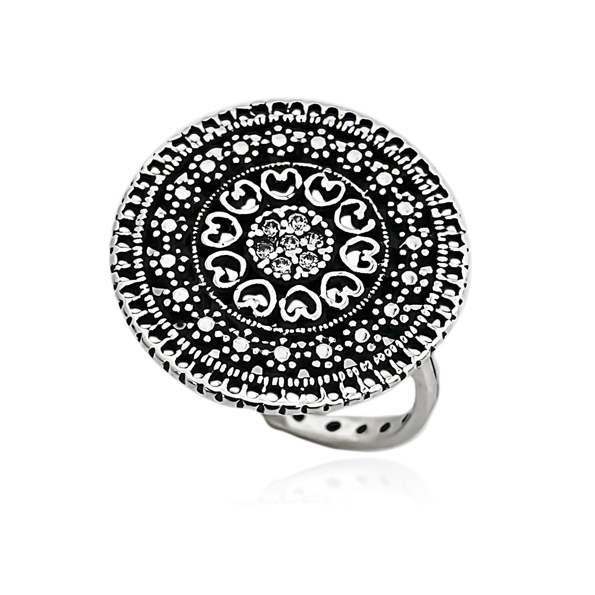 Anel Mandala Prata de Bali 925