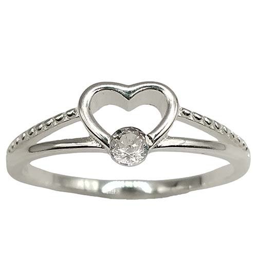 Anel Minimalista Coração pequeno Prata 925