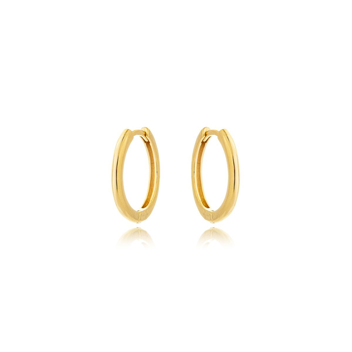 Brinco Argola Lisa Click Unissex Banhada a Ouro 18k