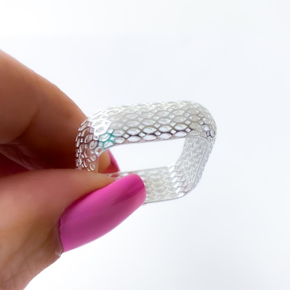Anel 3D Quadrado Prata 925 Prata 2