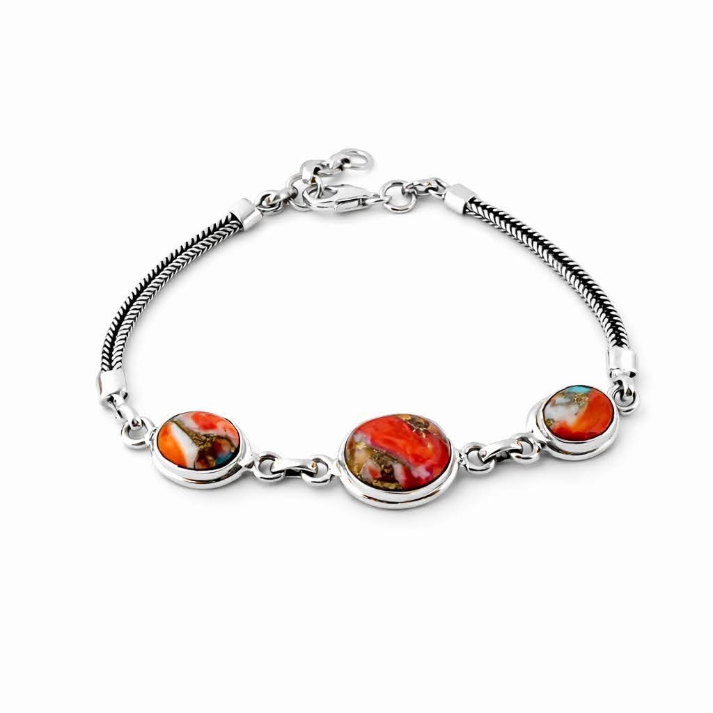 Pulseira Pedras Turquesa Oyster Ovais Prata 925