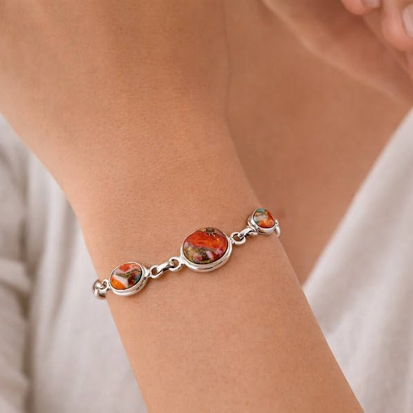 Pulseira Pedras Turquesa Oyster Ovais Prata 925 Prata 2