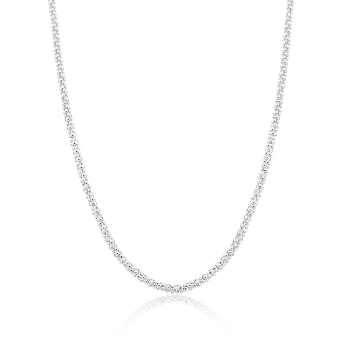 Corrente Pipoca Branca 2,8mm Prata 925