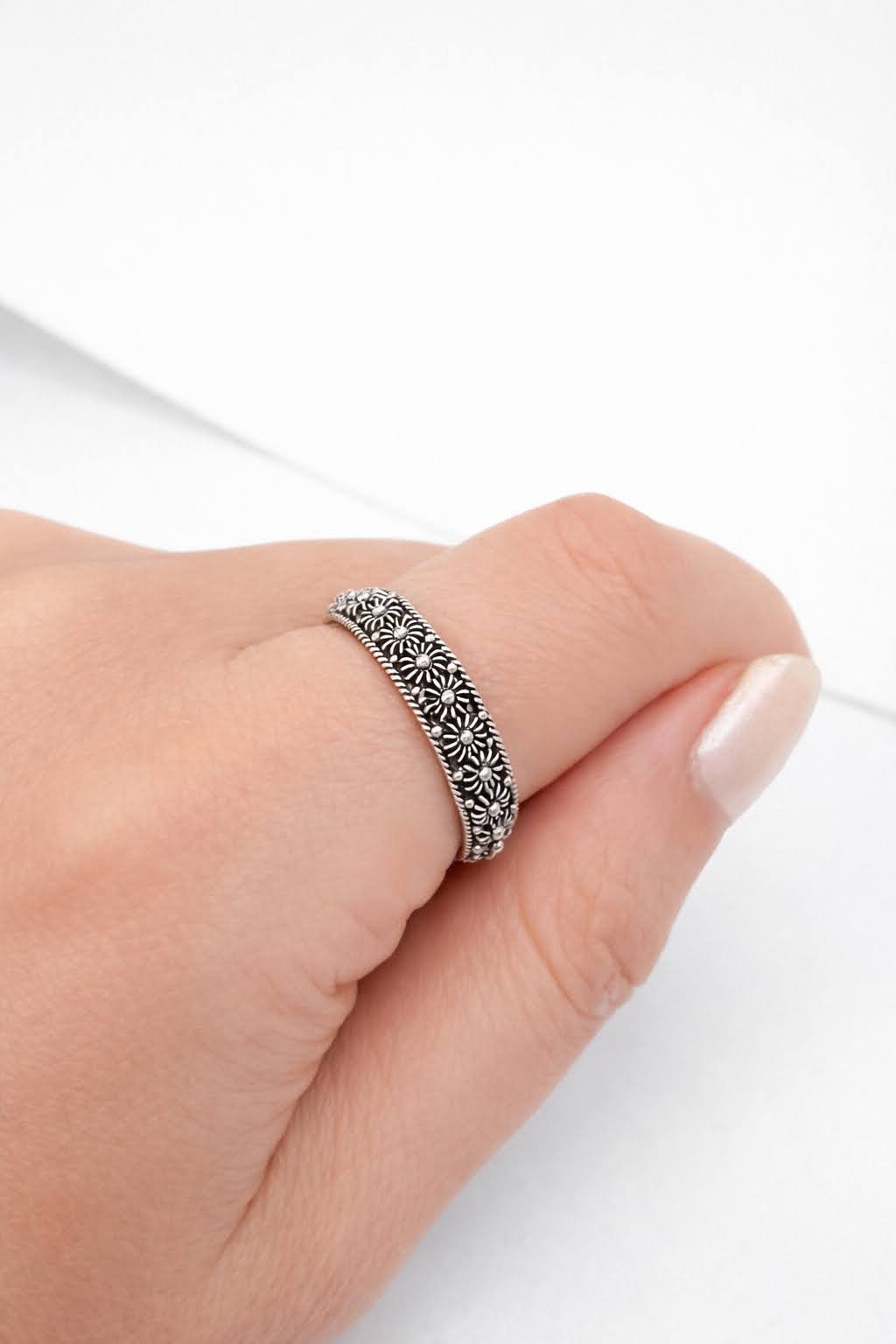 Anel Aliança Pikun Prata de Bali 925 Prata 3