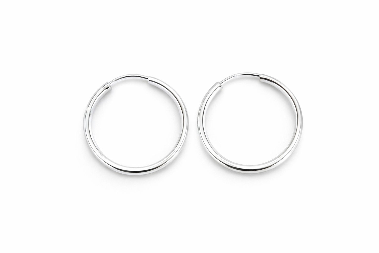 Brincos Argola Lisa Unissex 2mm Prata 925