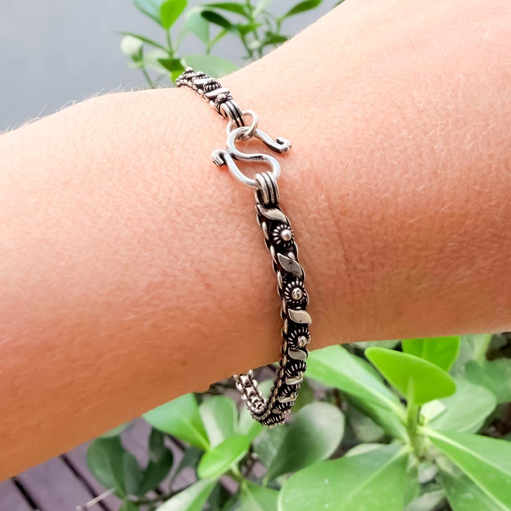 Pulseira Pikun 01 Fileira 4mm Prata de Bali 925 Prata 3