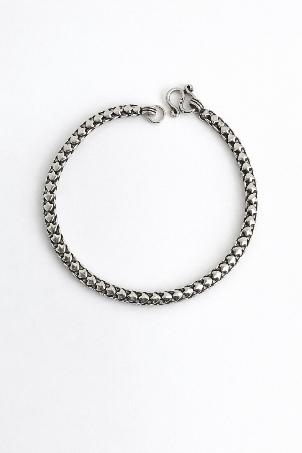 Pulseira Pikun 01 Fileira 4mm Basica Prata de Bali 925