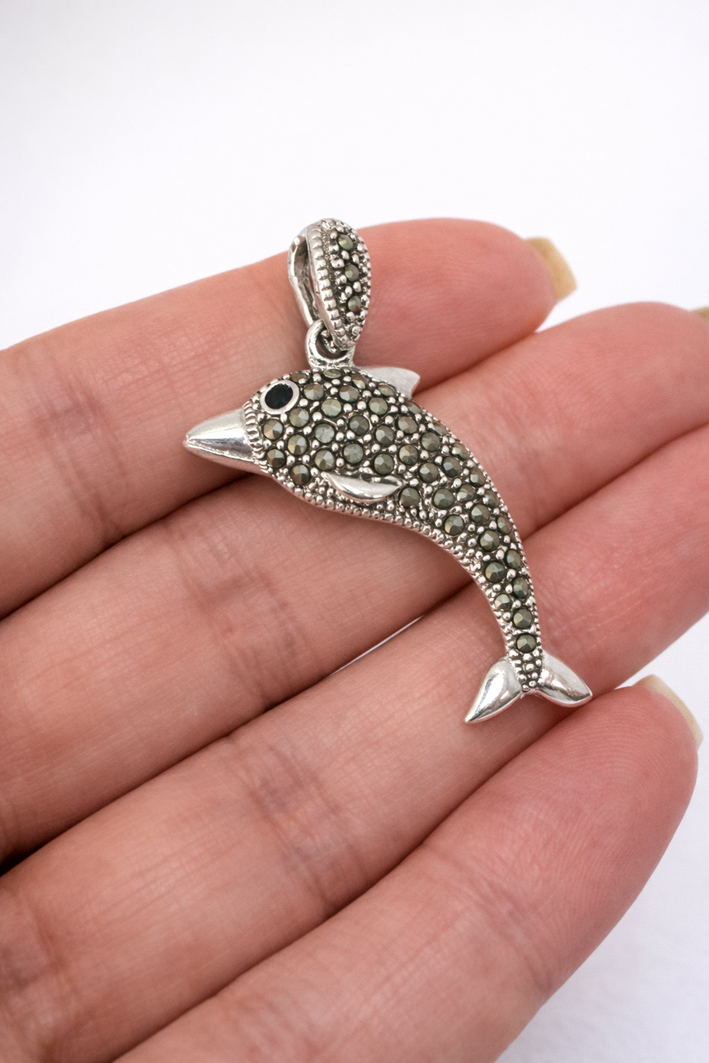Pingente Golfinho com Marcassitas Prata 925 Prata 2