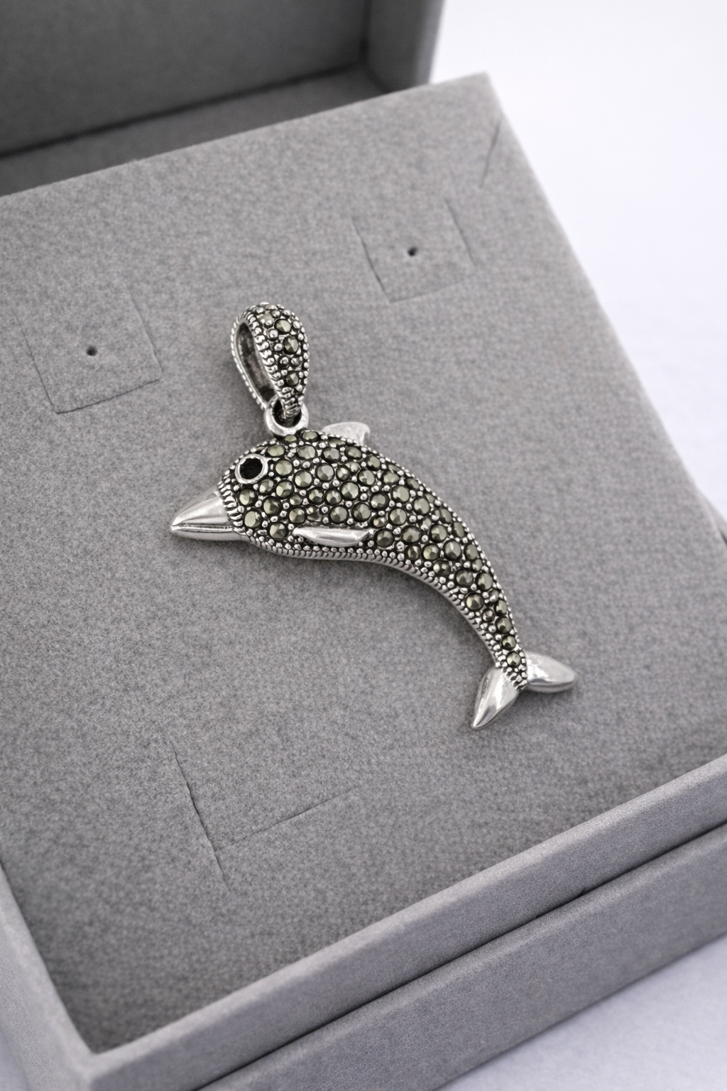 Pingente Golfinho com Marcassitas Prata 925 Prata 3