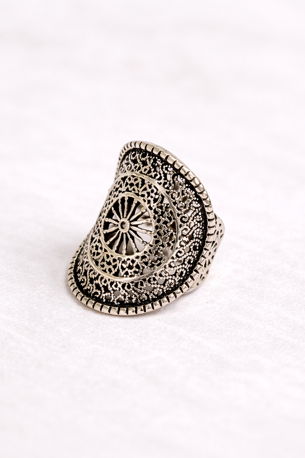Anel Mandala Prata de Bali 925 Prata 3