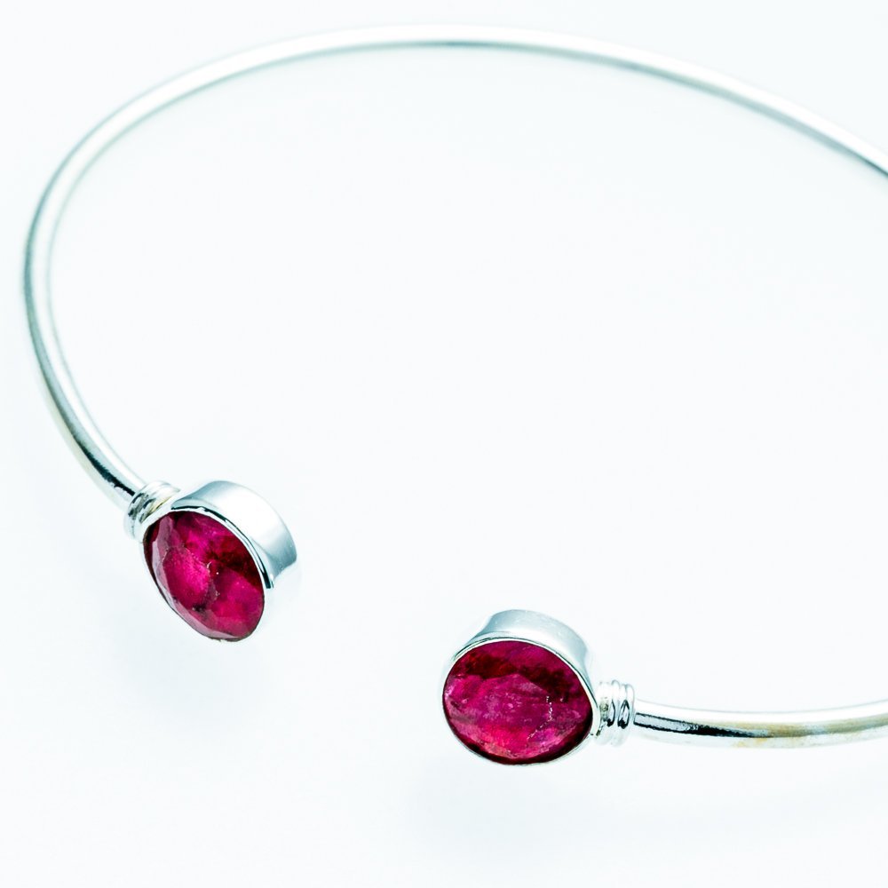 Bracelete Feminino Ajustável em Prata 925 com Pedra Natural Prata 2