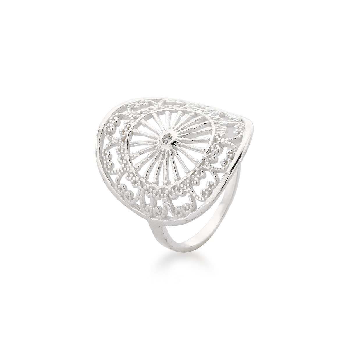 Anel Feminino Mandala Atraktiva Prata 925 - 14 Prata 1