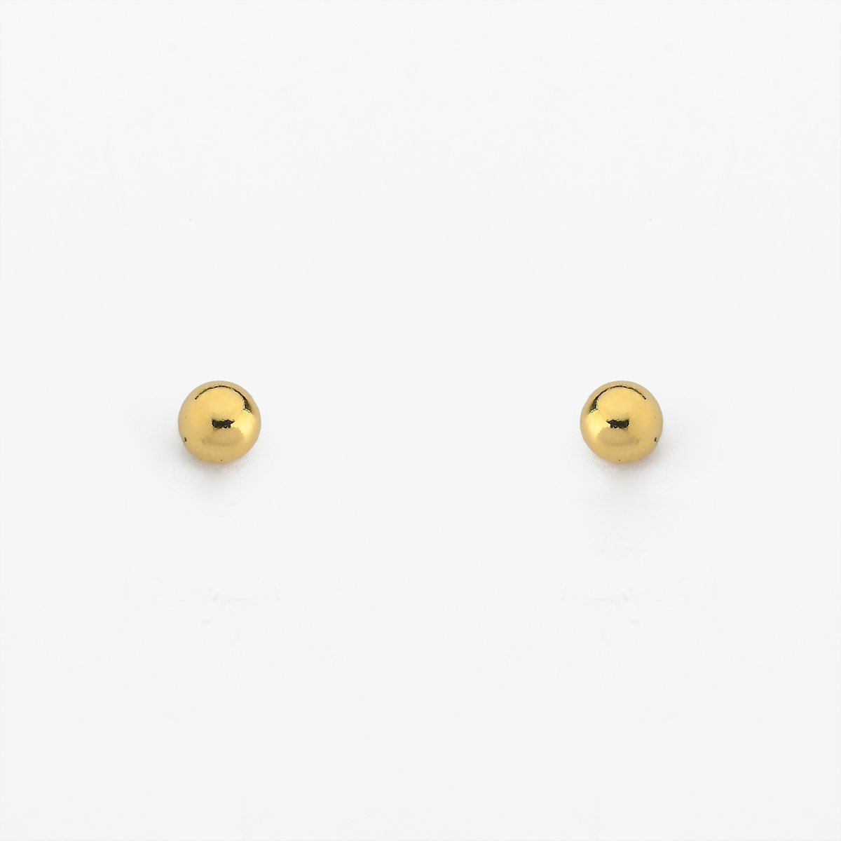 Par de Brincos Bola Dourada Banhado Ouro 18K