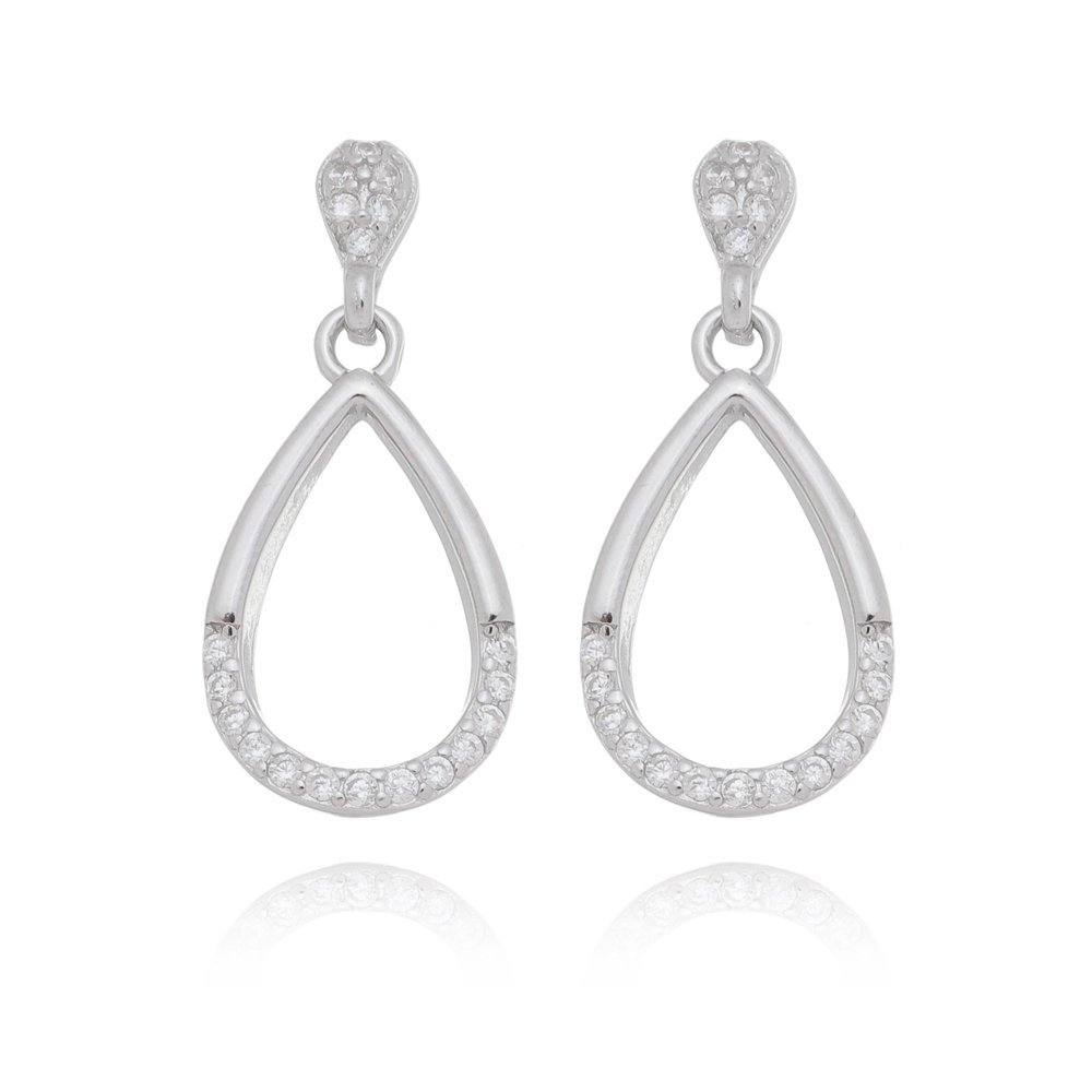 Brinco Cravejado Com Zircônias Prata 1