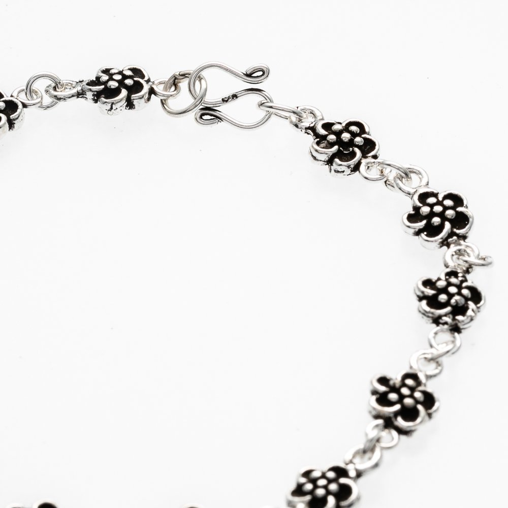 Pulseira Bali Flores Prata 925 Prata 2