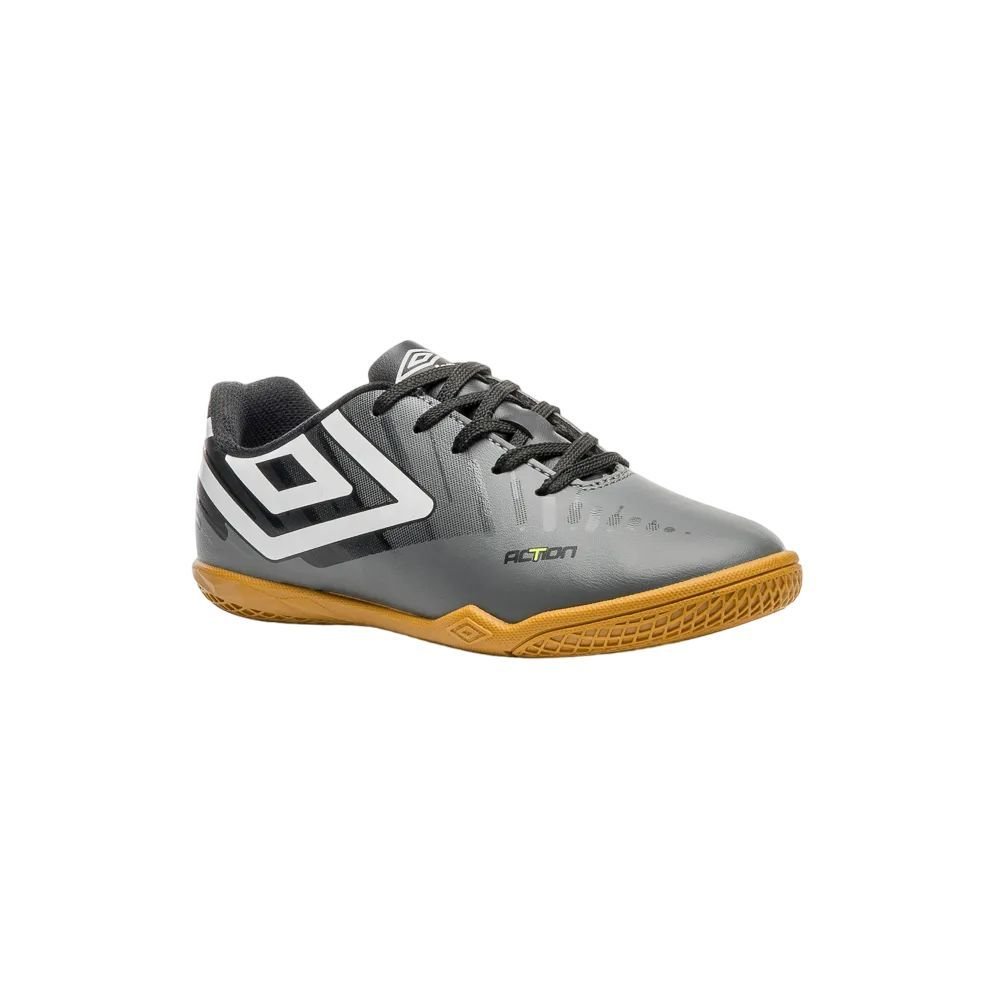 Chuteira Juvenil Umbro Futsal Action Jr U07FB00285-812 Cinza 3